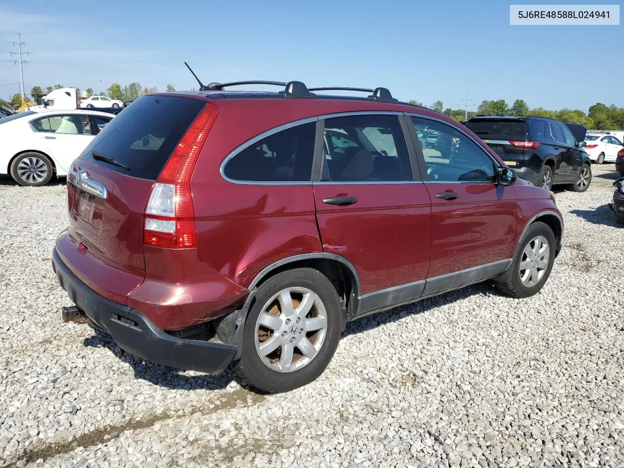 2008 Honda Cr-V Ex VIN: 5J6RE48588L024941 Lot: 73918434