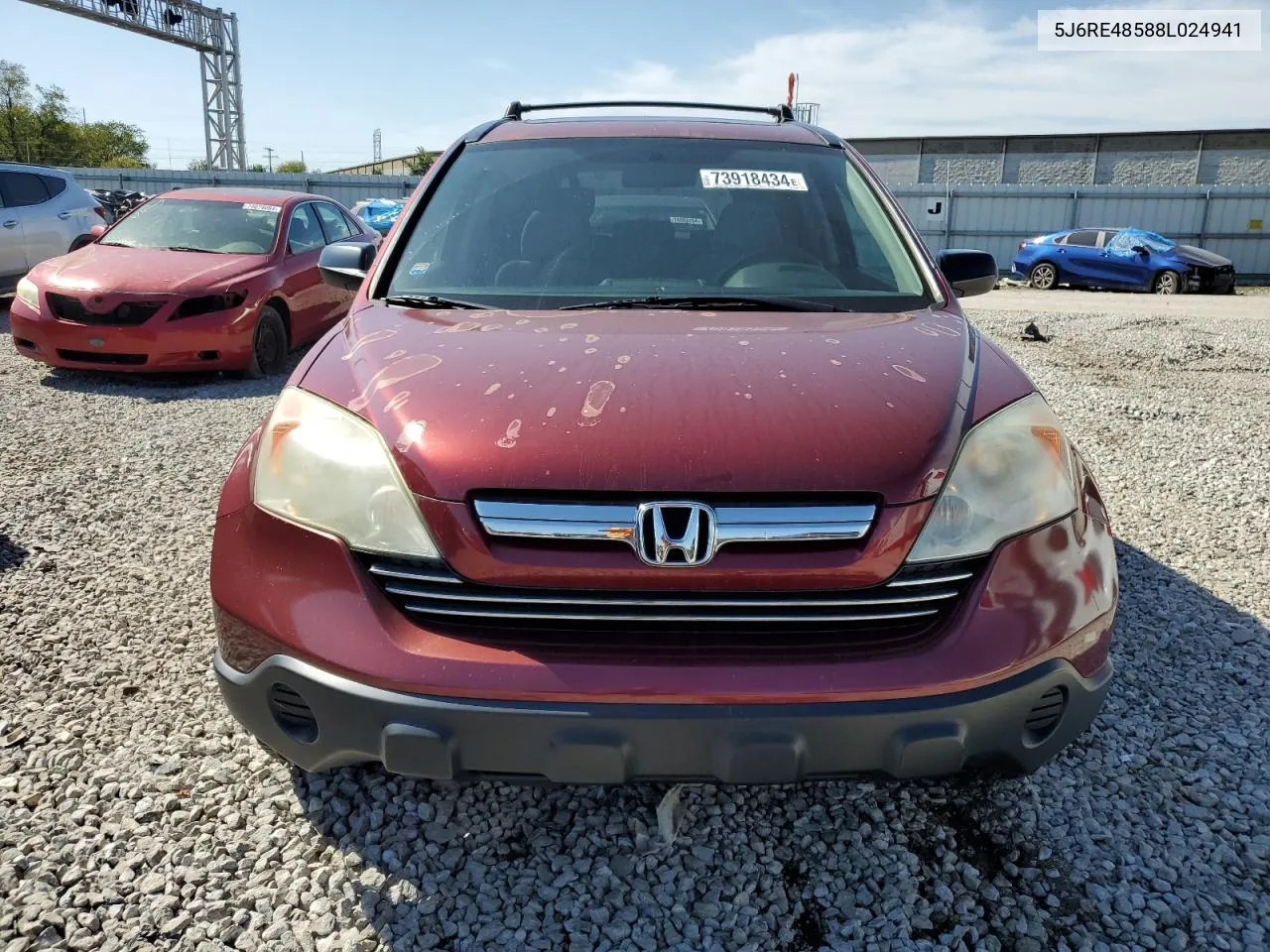 2008 Honda Cr-V Ex VIN: 5J6RE48588L024941 Lot: 73918434