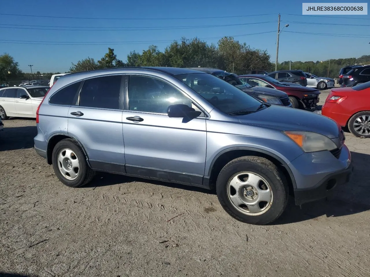 2008 Honda Cr-V Lx VIN: JHLRE38368C000638 Lot: 73977184