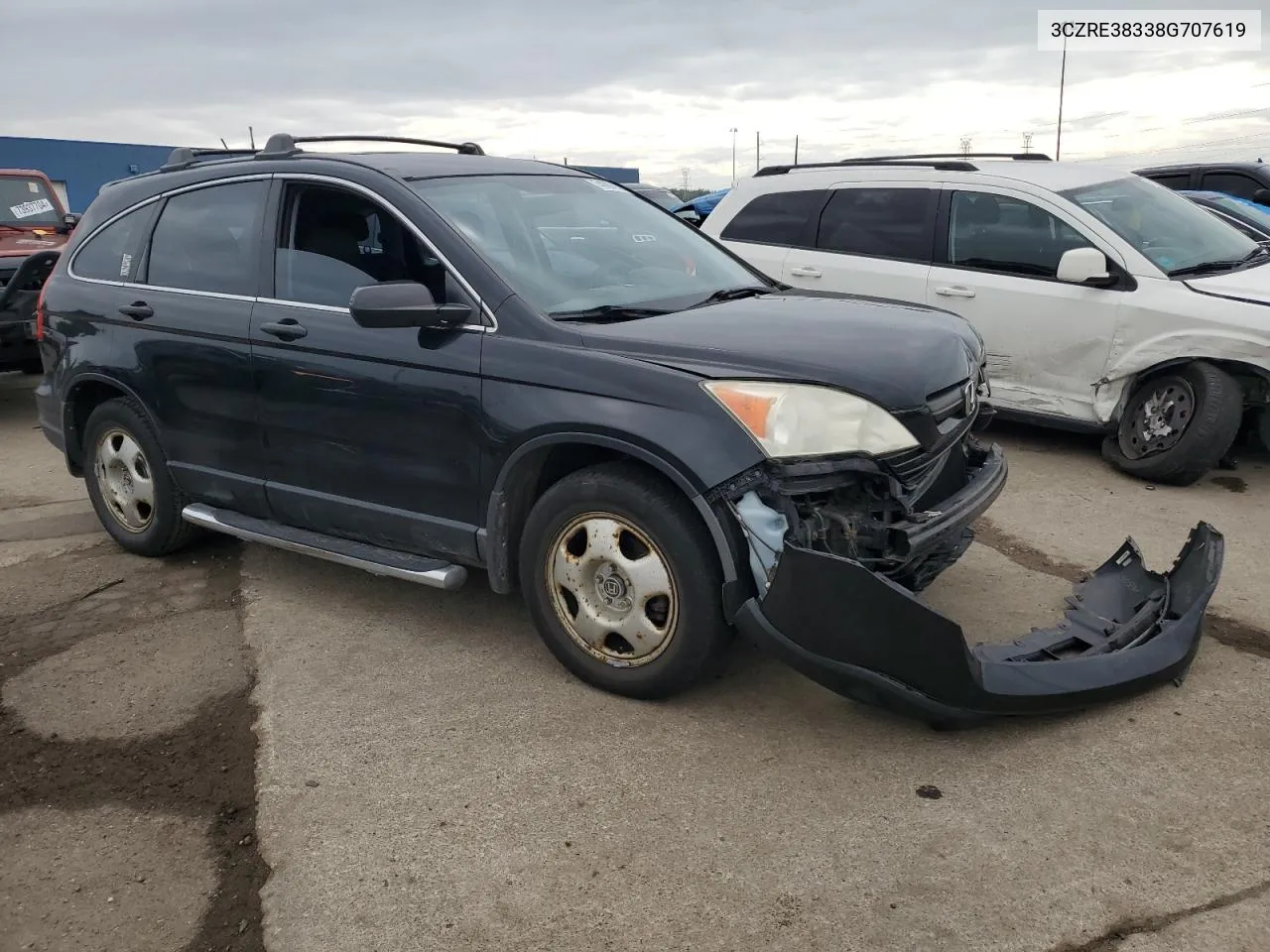 2008 Honda Cr-V Lx VIN: 3CZRE38338G707619 Lot: 74080414