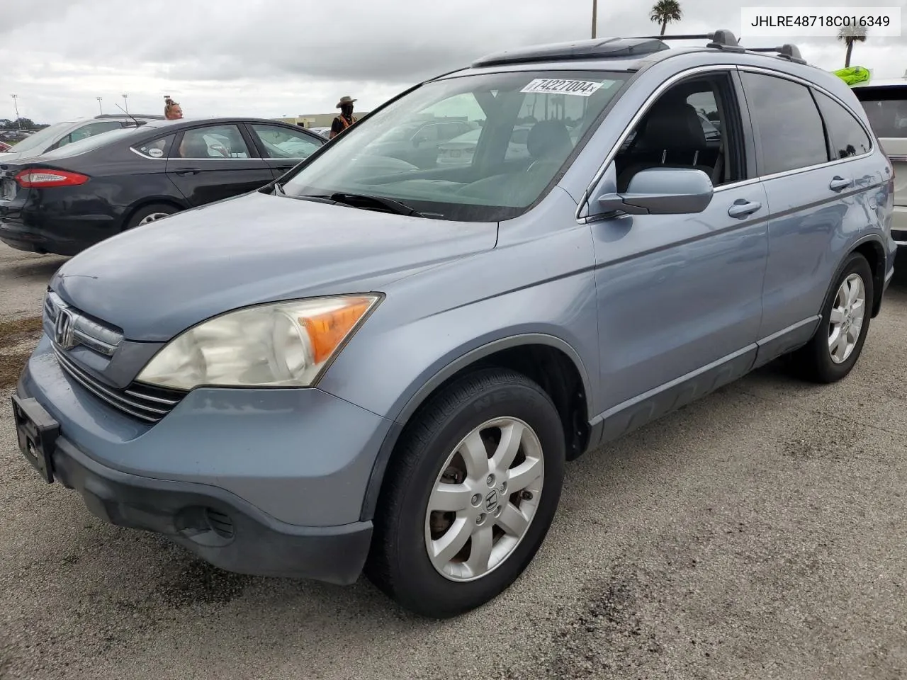 2008 Honda Cr-V Exl VIN: JHLRE48718C016349 Lot: 74227004