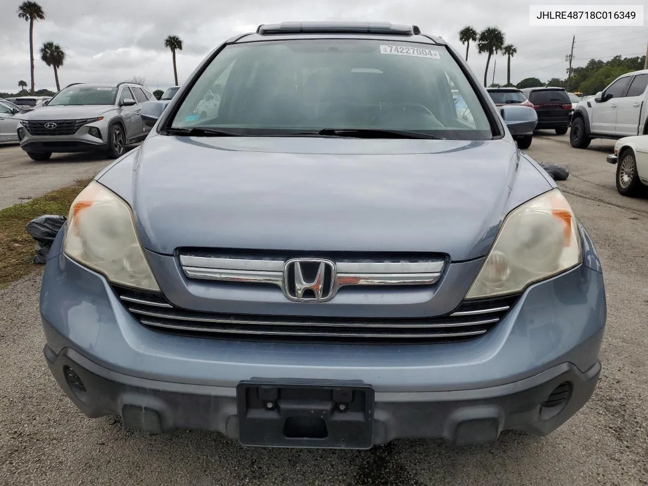 2008 Honda Cr-V Exl VIN: JHLRE48718C016349 Lot: 74227004