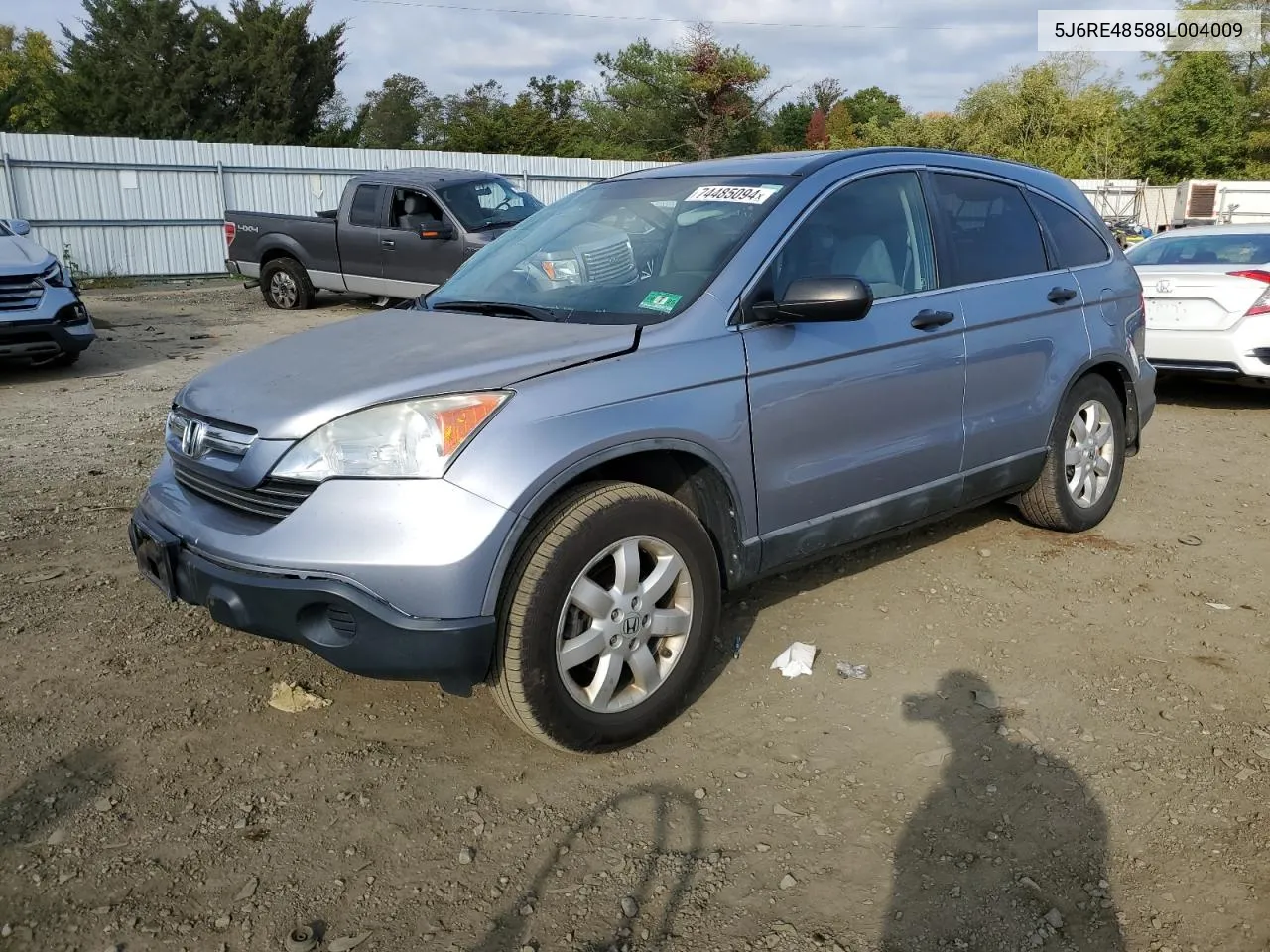 2008 Honda Cr-V Ex VIN: 5J6RE48588L004009 Lot: 74485094