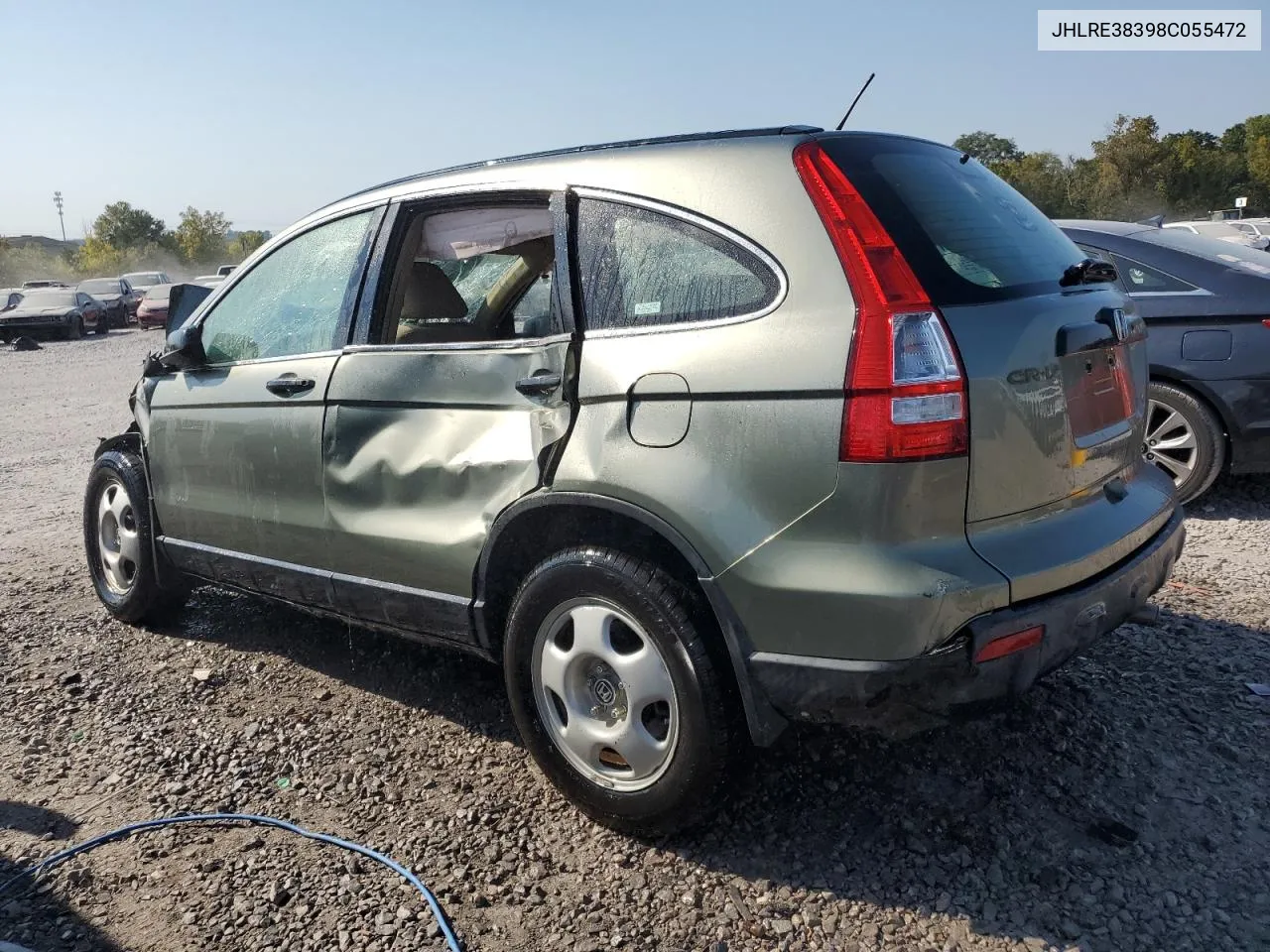 2008 Honda Cr-V Lx VIN: JHLRE38398C055472 Lot: 74791324