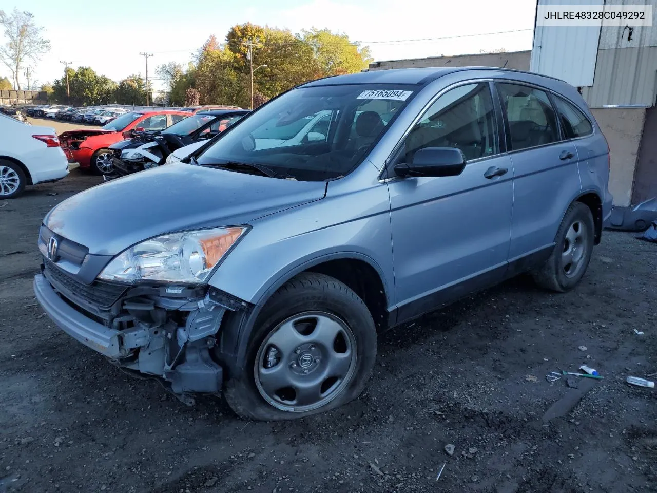 2008 Honda Cr-V Lx VIN: JHLRE48328C049292 Lot: 75165094