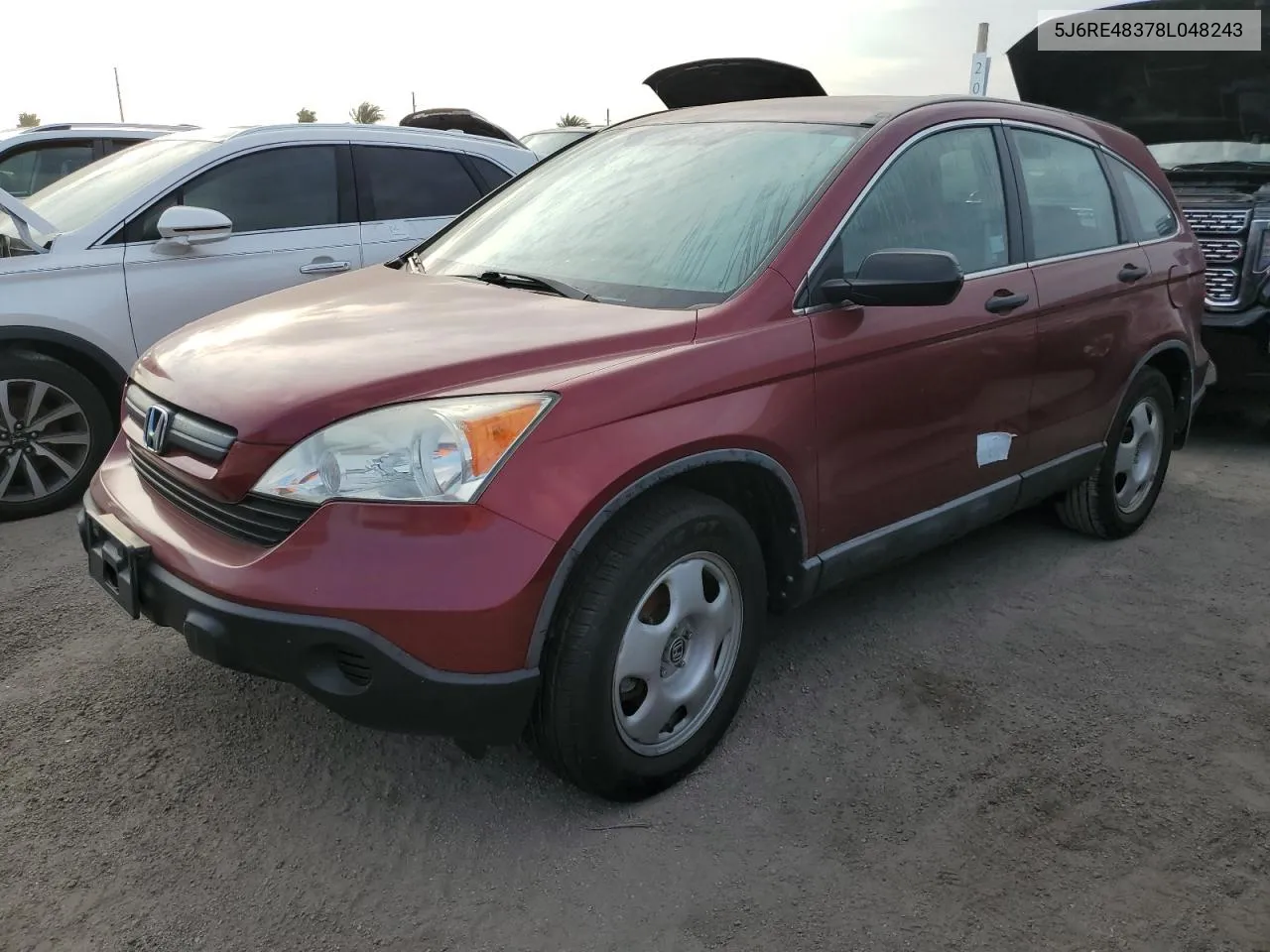 2008 Honda Cr-V Lx VIN: 5J6RE48378L048243 Lot: 75265474