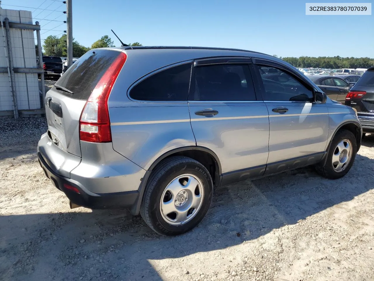 2008 Honda Cr-V Lx VIN: 3CZRE38378G707039 Lot: 75458524