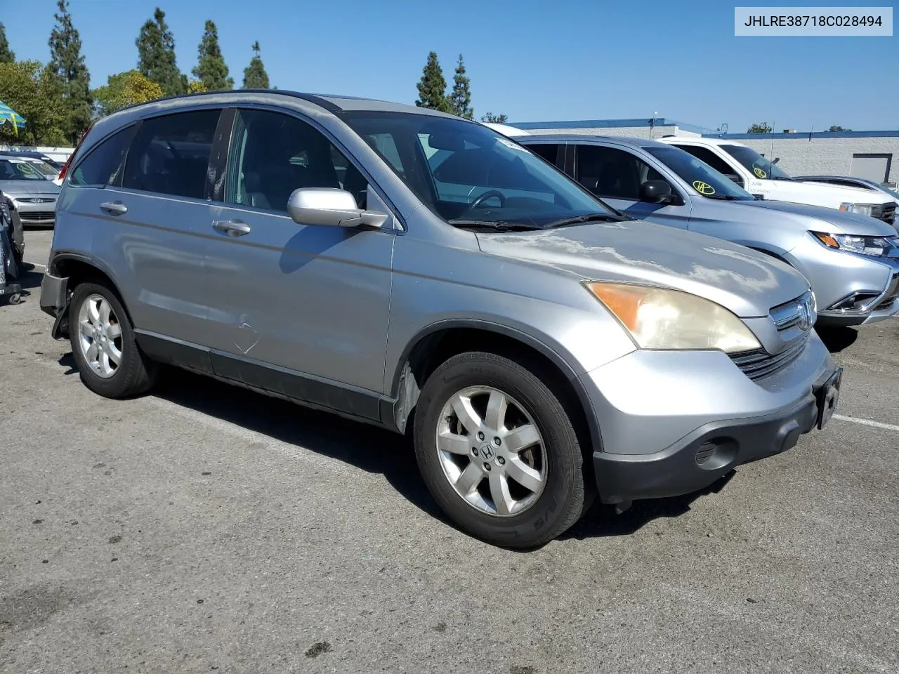 2008 Honda Cr-V Exl VIN: JHLRE38718C028494 Lot: 75480384