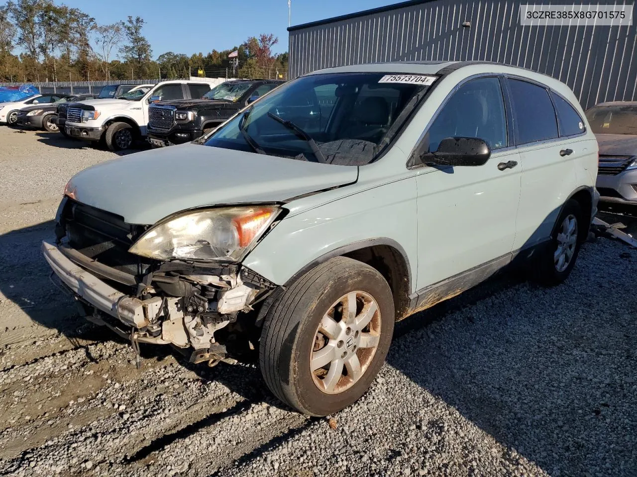 2008 Honda Cr-V Ex VIN: 3CZRE385X8G701575 Lot: 75573704