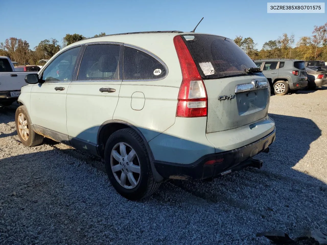 2008 Honda Cr-V Ex VIN: 3CZRE385X8G701575 Lot: 75573704