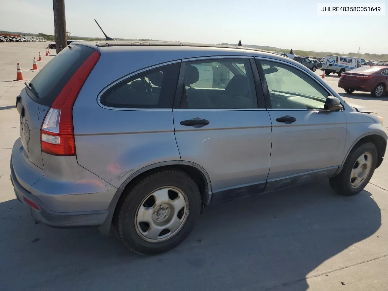 2008 Honda Cr-V Lx VIN: JHLRE48358C051649 Lot: 75733734