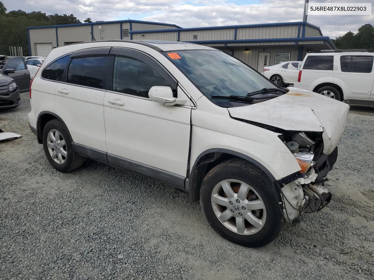 5J6RE487X8L022903 2008 Honda Cr-V Exl