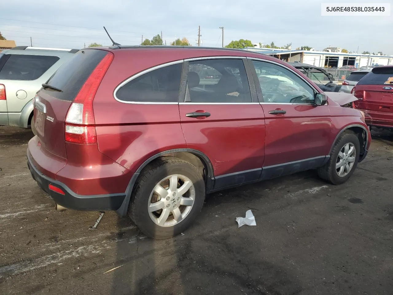 2008 Honda Cr-V Ex VIN: 5J6RE48538L035443 Lot: 75784324