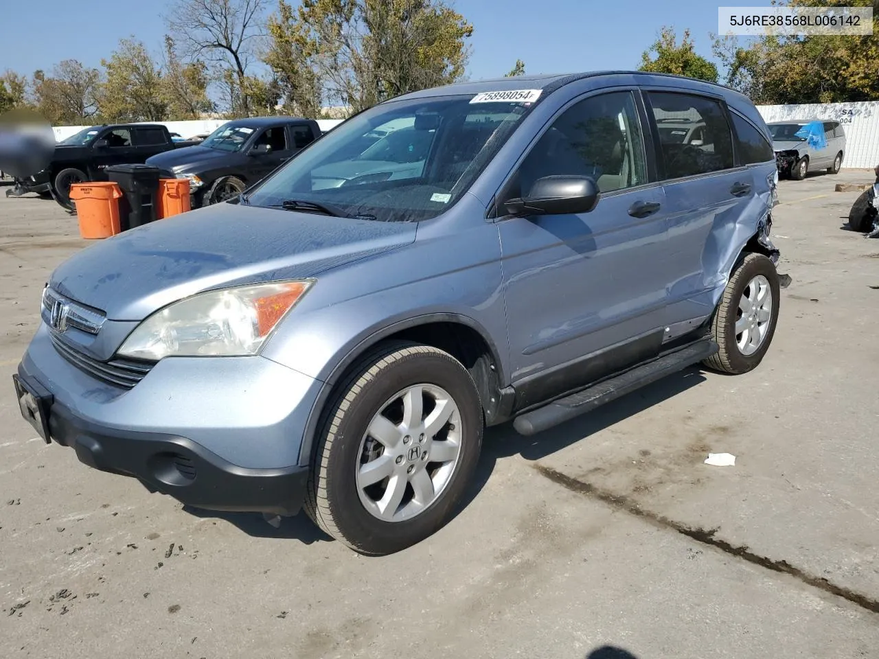 2008 Honda Cr-V Ex VIN: 5J6RE38568L006142 Lot: 75898054