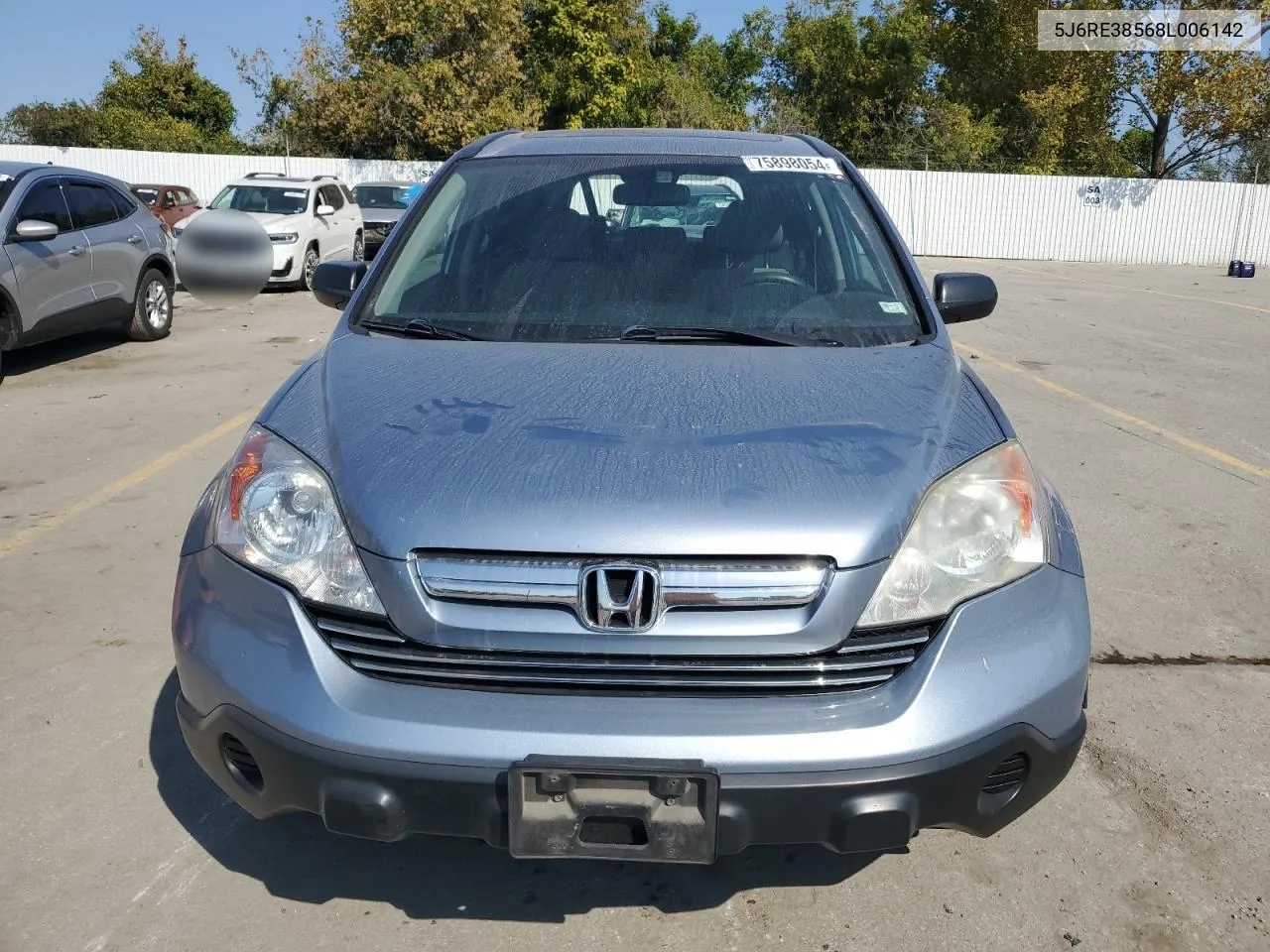 2008 Honda Cr-V Ex VIN: 5J6RE38568L006142 Lot: 75898054