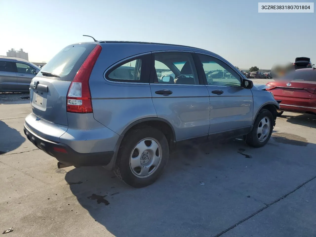 2008 Honda Cr-V Lx VIN: 3CZRE38318G701804 Lot: 75939834