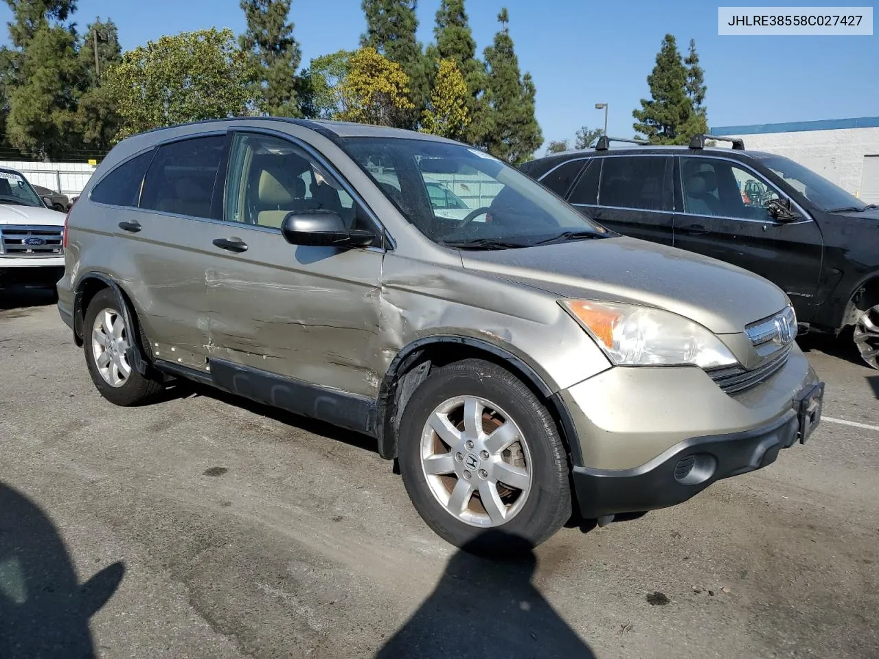 2008 Honda Cr-V Ex VIN: JHLRE38558C027427 Lot: 75959864