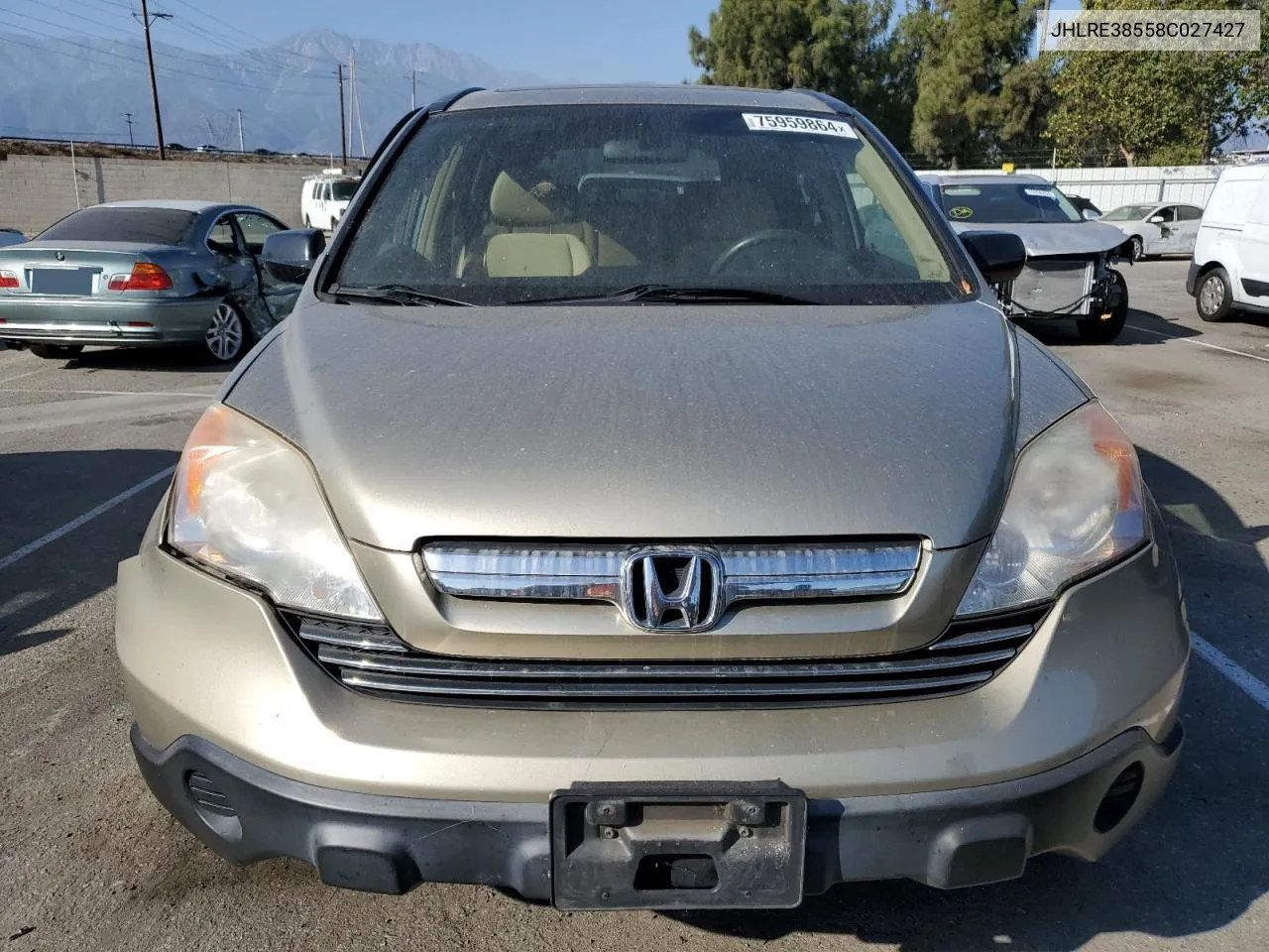 2008 Honda Cr-V Ex VIN: JHLRE38558C027427 Lot: 75959864