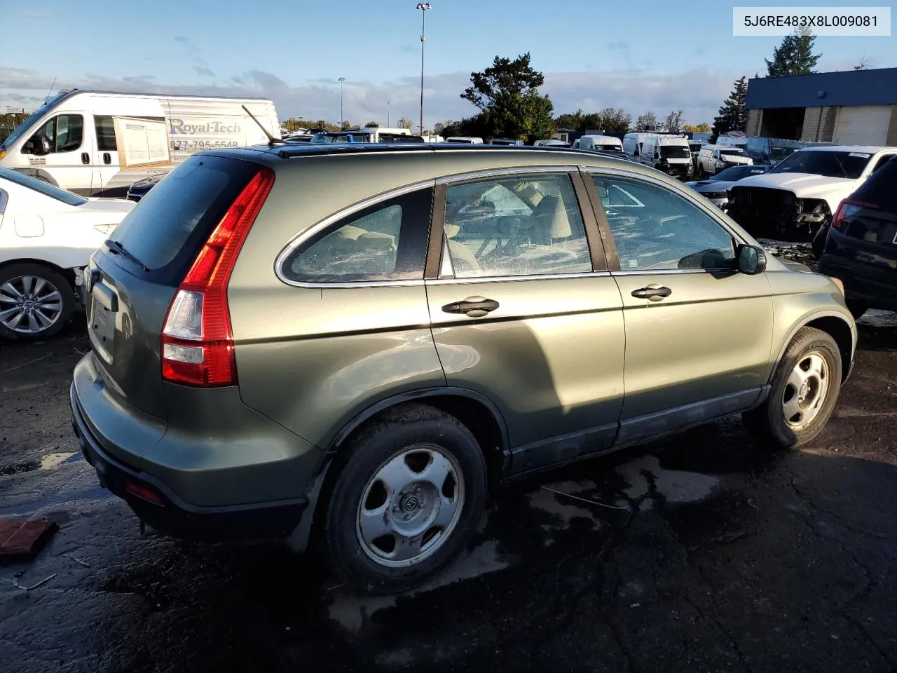 2008 Honda Cr-V Lx VIN: 5J6RE483X8L009081 Lot: 76070844