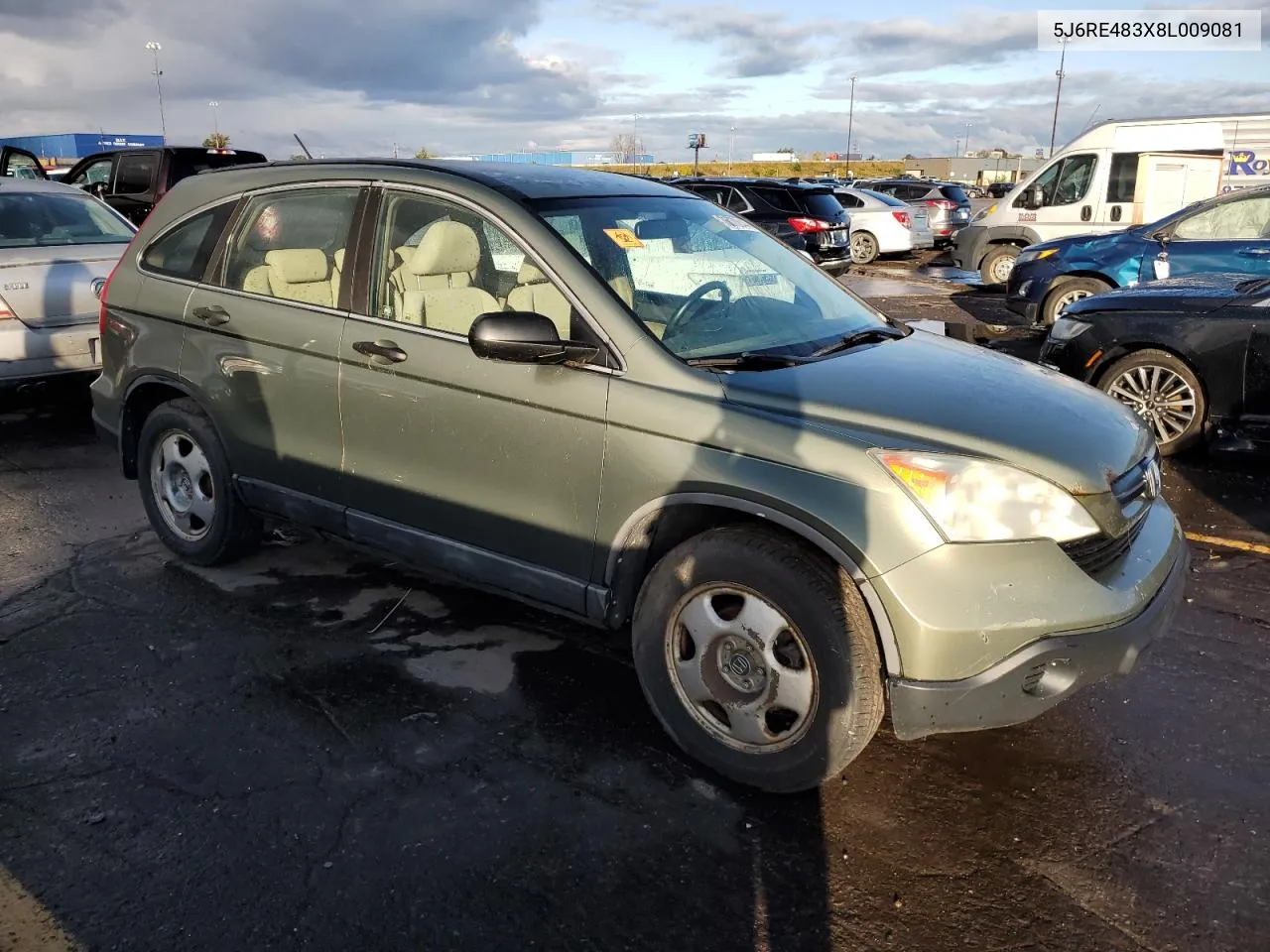 2008 Honda Cr-V Lx VIN: 5J6RE483X8L009081 Lot: 76070844