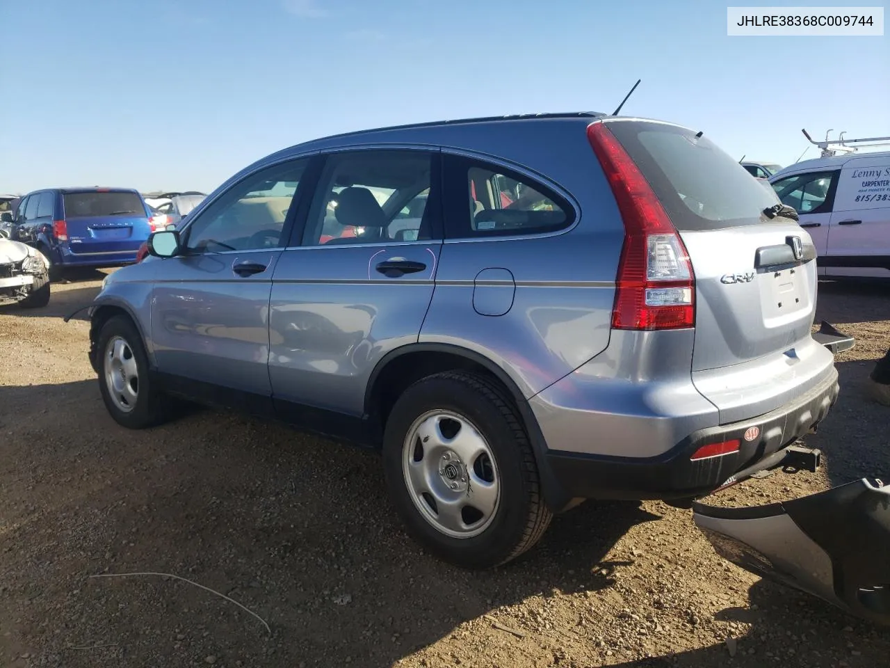 2008 Honda Cr-V Lx VIN: JHLRE38368C009744 Lot: 76344564