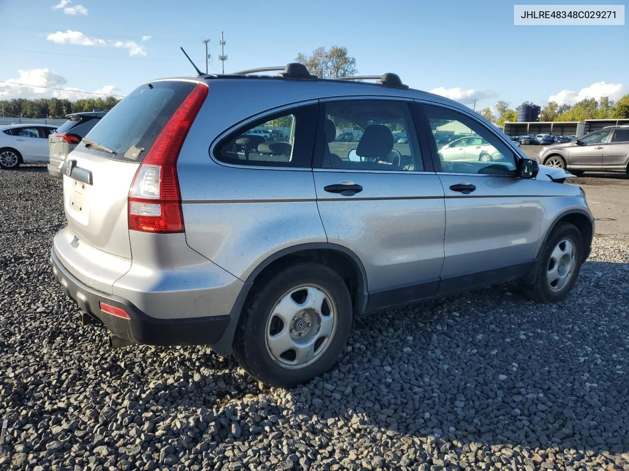 2008 Honda Cr-V Lx VIN: JHLRE48348C029271 Lot: 76619254