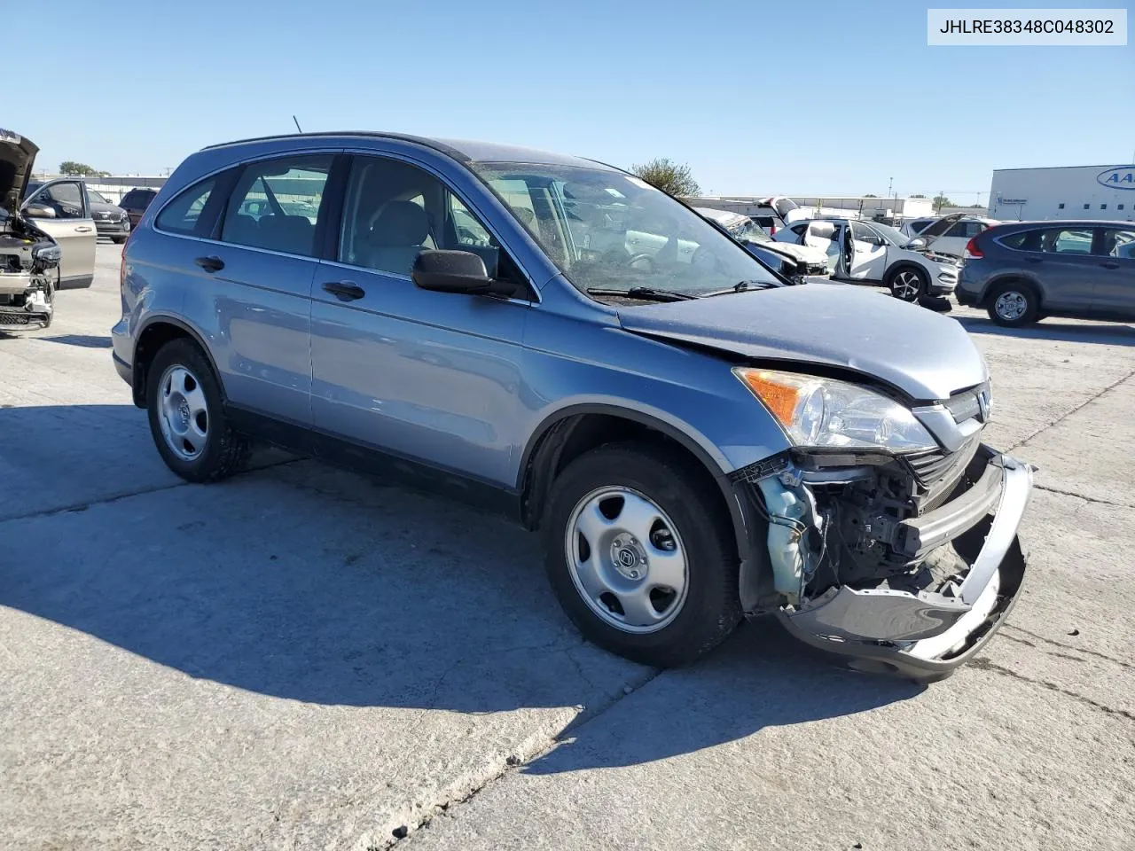 2008 Honda Cr-V Lx VIN: JHLRE38348C048302 Lot: 76829874