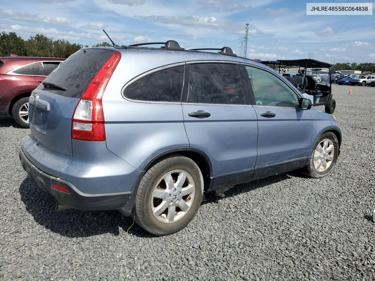 2008 Honda Cr-V Ex VIN: JHLRE48558C064838 Lot: 76840924