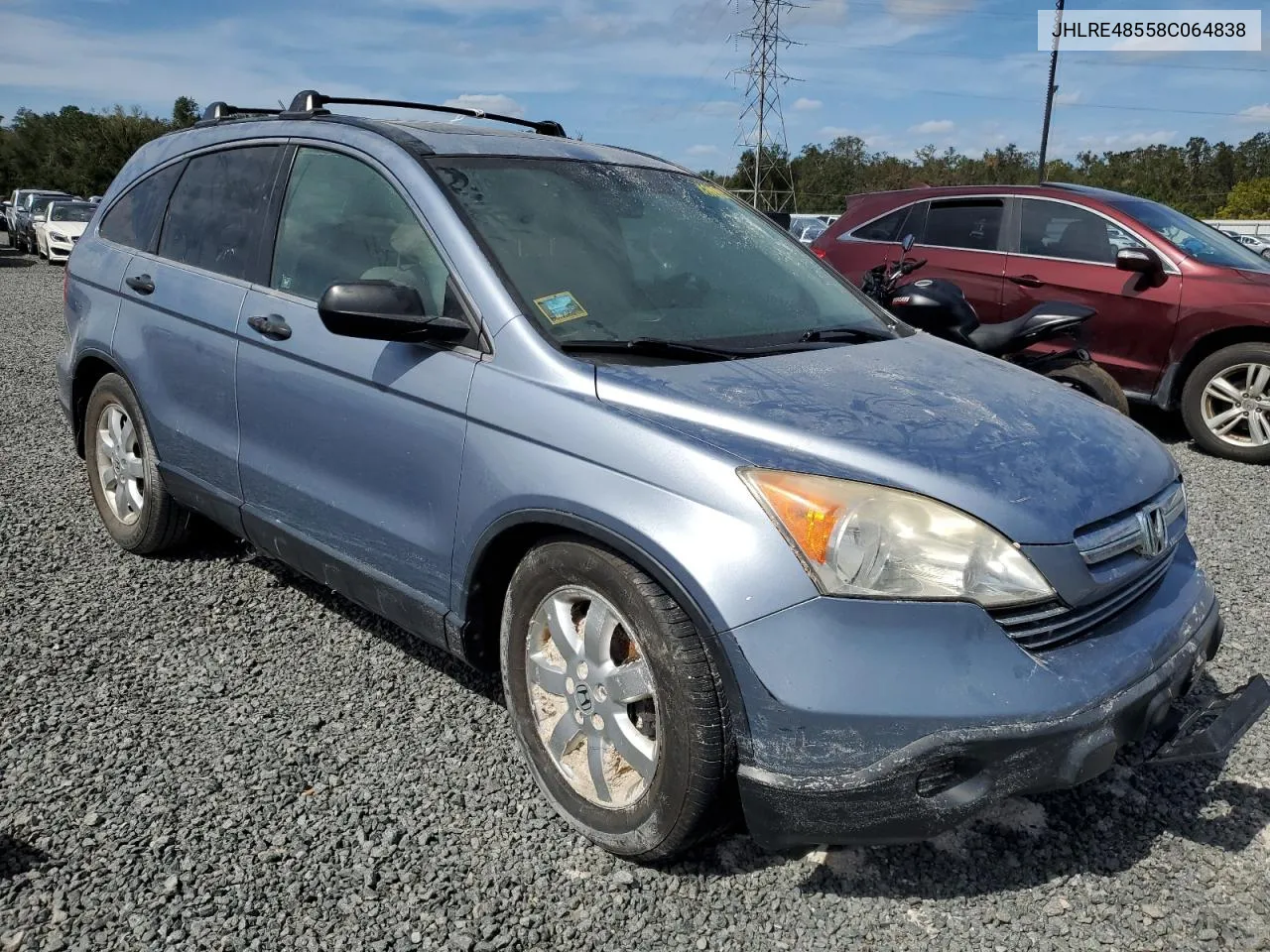 2008 Honda Cr-V Ex VIN: JHLRE48558C064838 Lot: 76840924