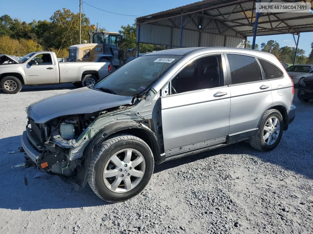 2008 Honda Cr-V Exl VIN: JHLRE48758C047491 Lot: 76870764