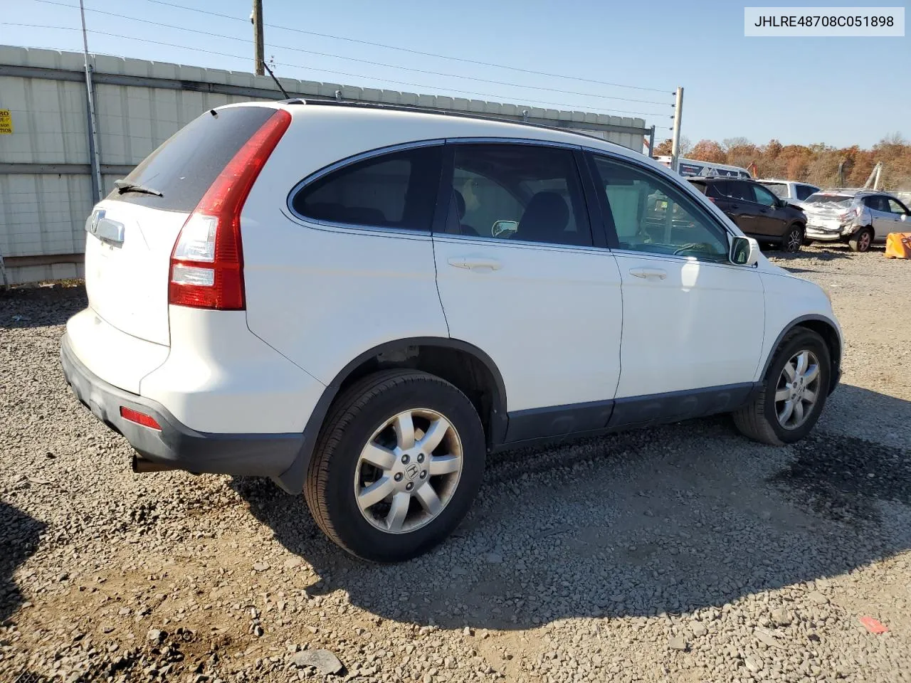 2008 Honda Cr-V Exl VIN: JHLRE48708C051898 Lot: 77084814