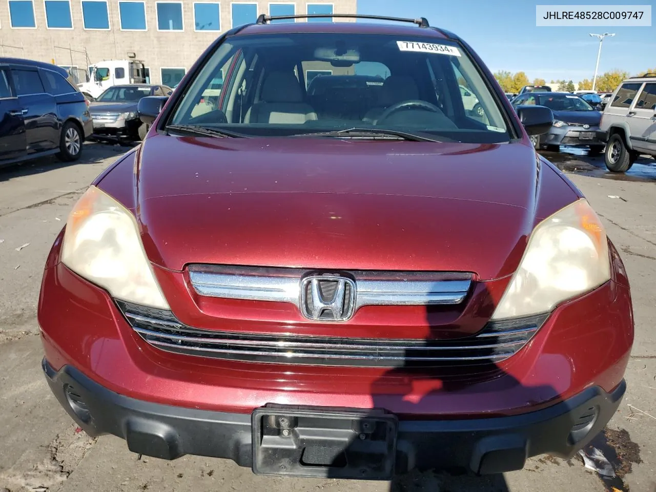 2008 Honda Cr-V Ex VIN: JHLRE48528C009747 Lot: 77143934