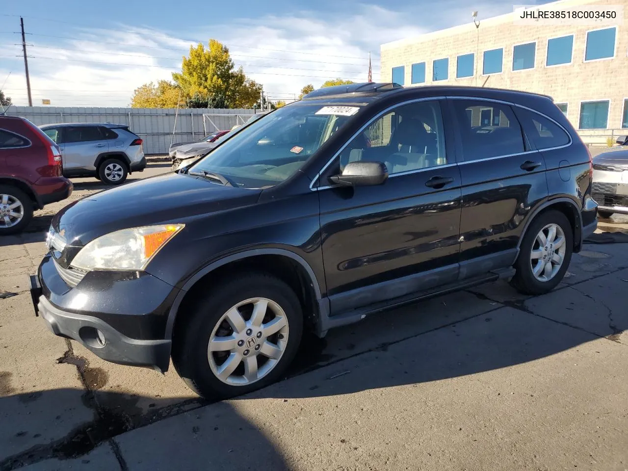 2008 Honda Cr-V Ex VIN: JHLRE38518C003450 Lot: 77170024