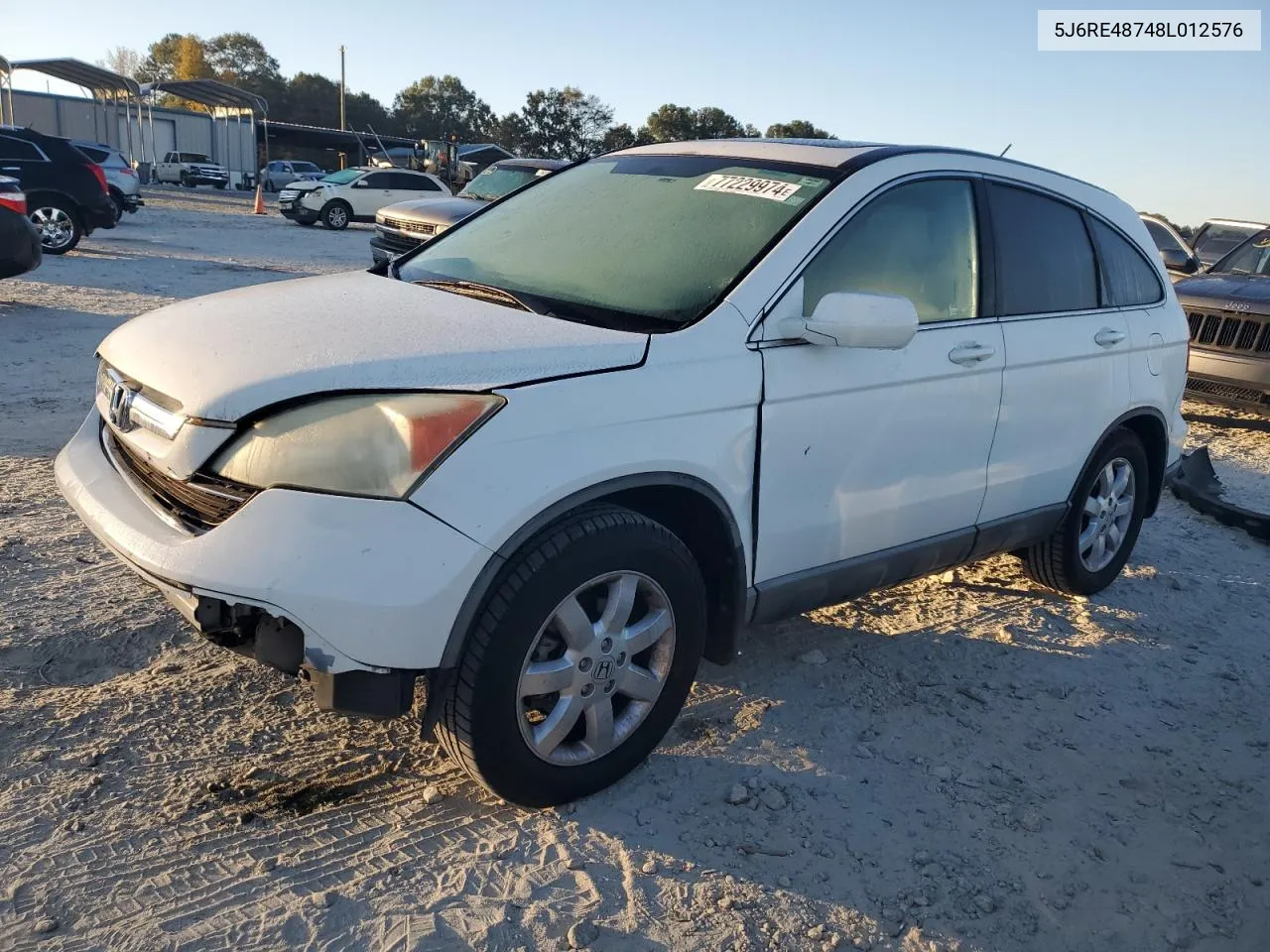 2008 Honda Cr-V Exl VIN: 5J6RE48748L012576 Lot: 77229974