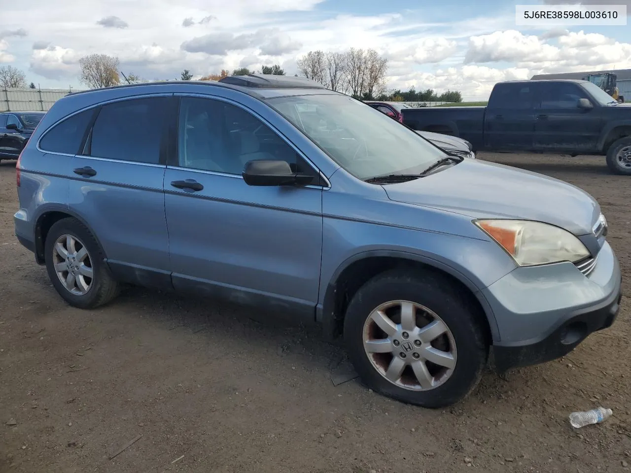 2008 Honda Cr-V Ex VIN: 5J6RE38598L003610 Lot: 77271644