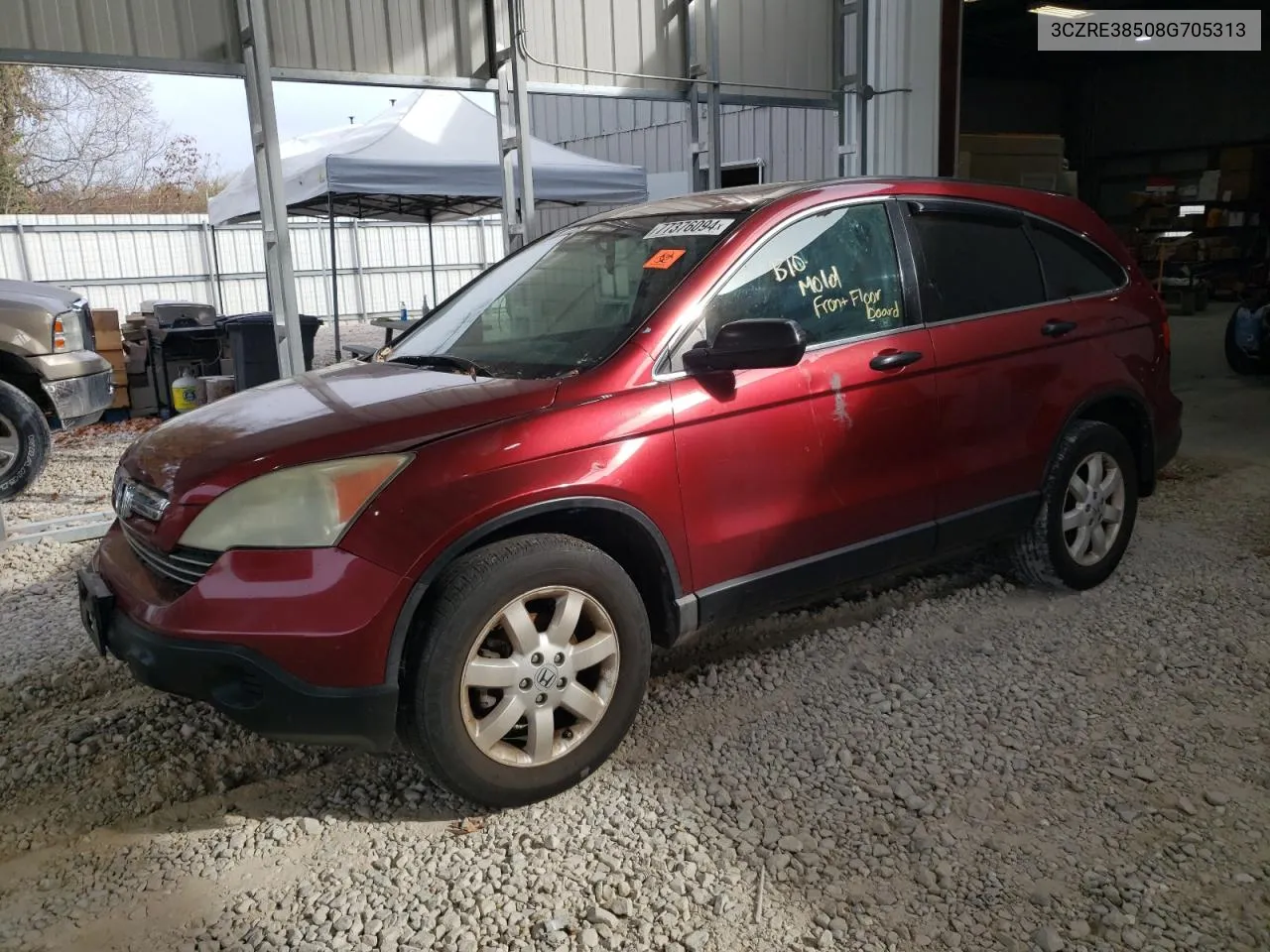 2008 Honda Cr-V Ex VIN: 3CZRE38508G705313 Lot: 77376094