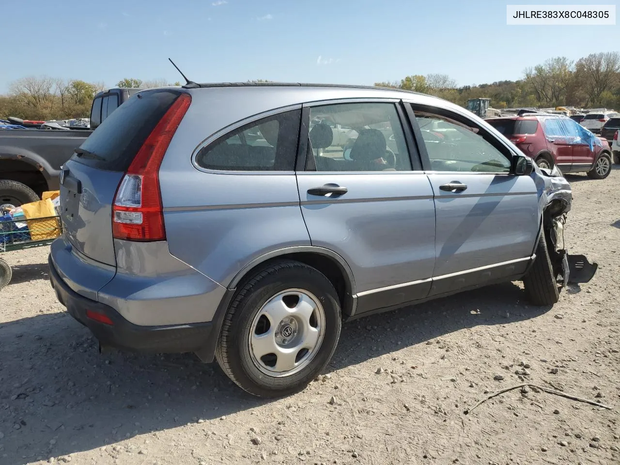 2008 Honda Cr-V Lx VIN: JHLRE383X8C048305 Lot: 77391294