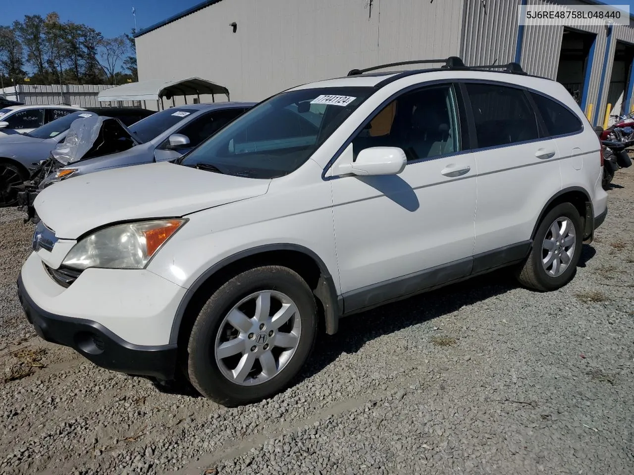 2008 Honda Cr-V Exl VIN: 5J6RE48758L048440 Lot: 77441124