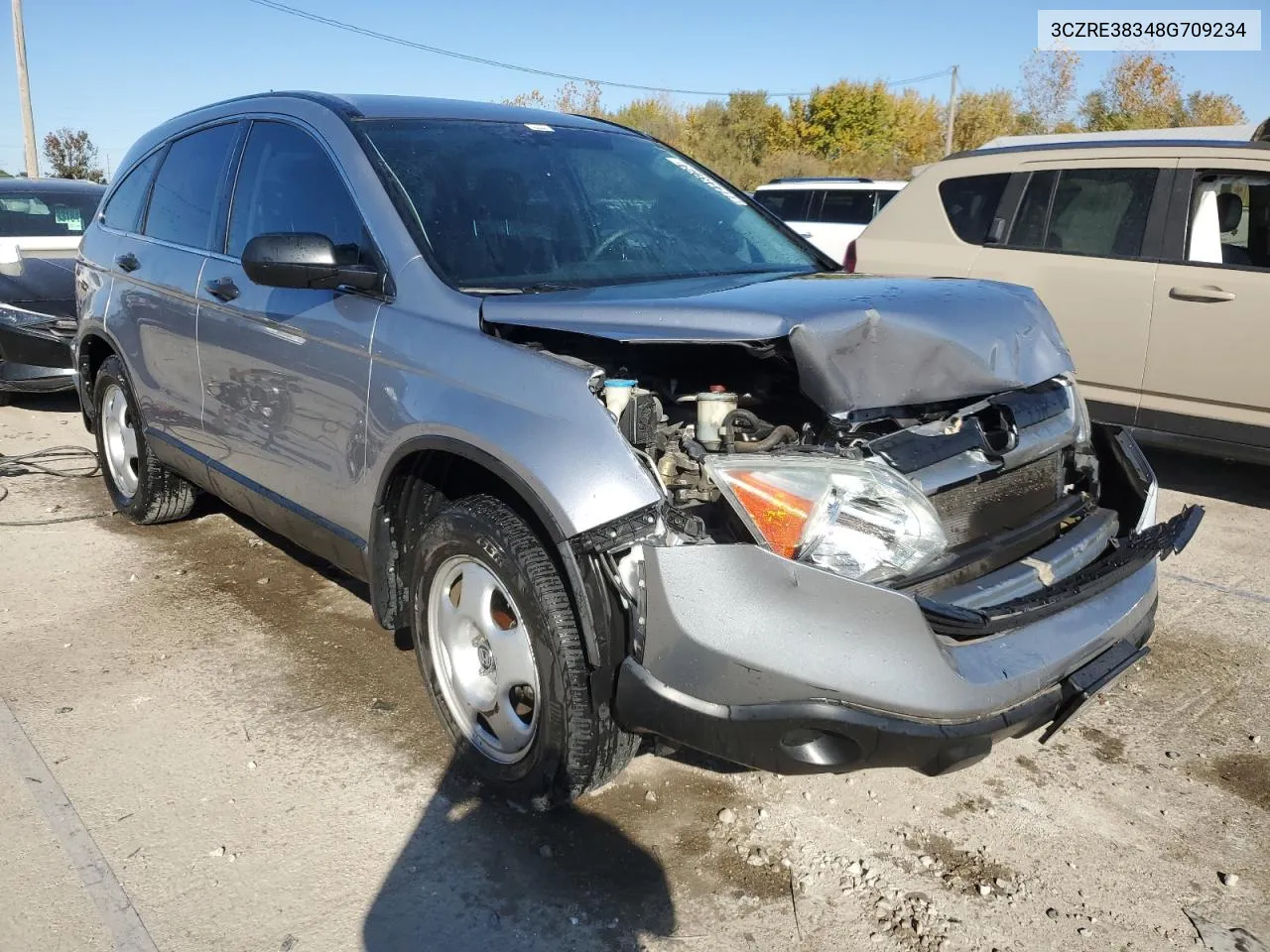 2008 Honda Cr-V Lx VIN: 3CZRE38348G709234 Lot: 77443924