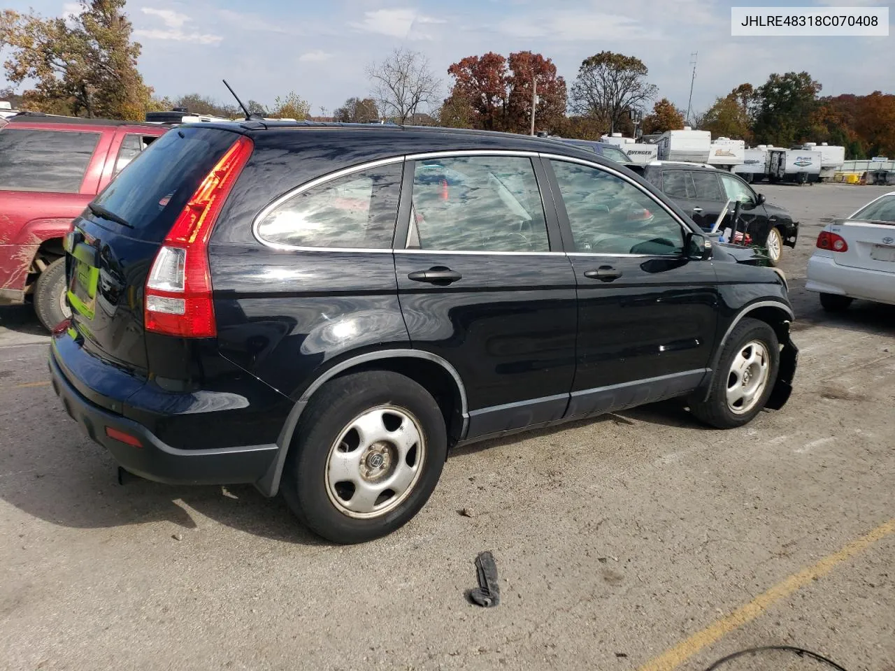 2008 Honda Cr-V Lx VIN: JHLRE48318C070408 Lot: 77551354