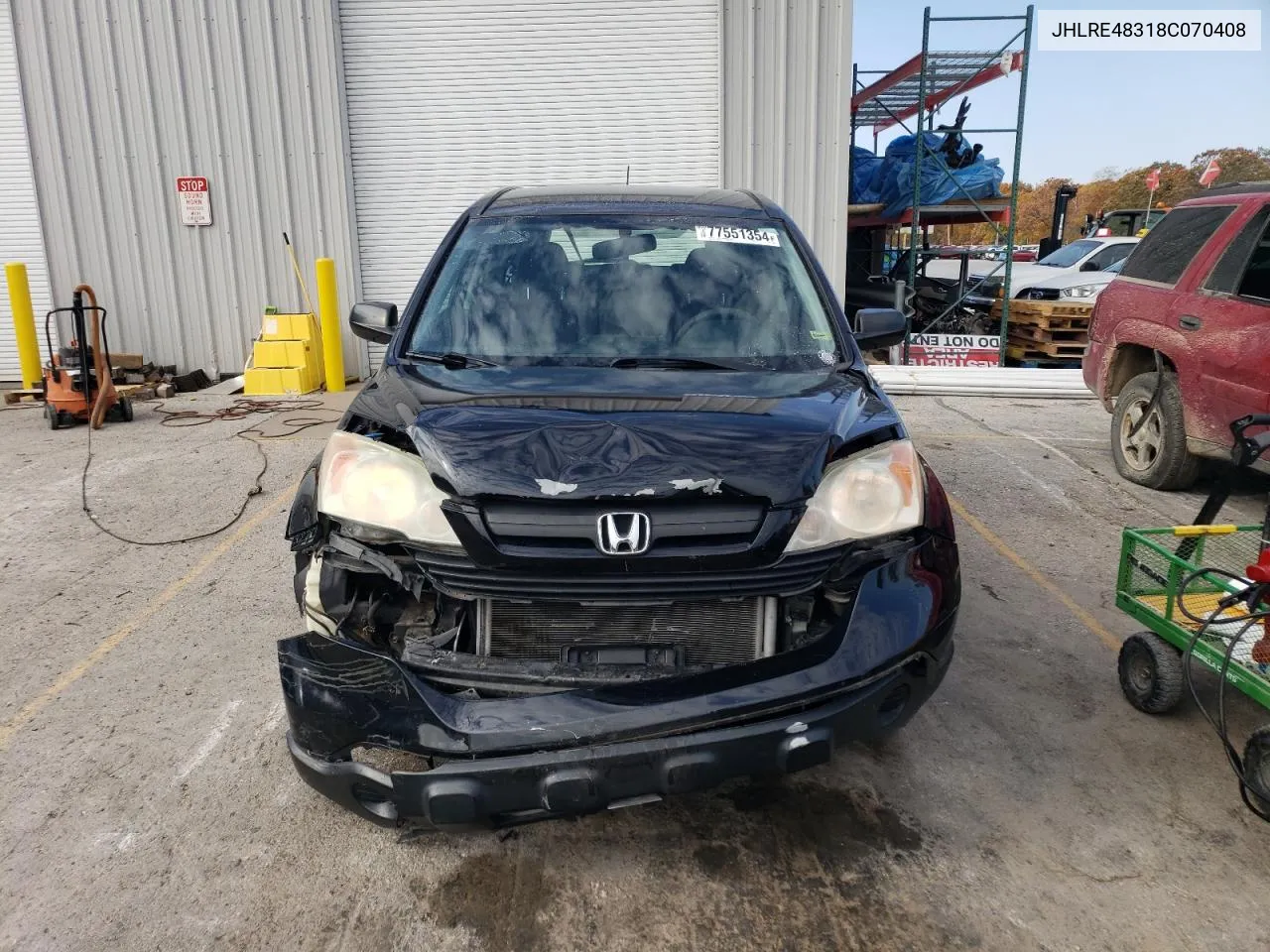 2008 Honda Cr-V Lx VIN: JHLRE48318C070408 Lot: 77551354