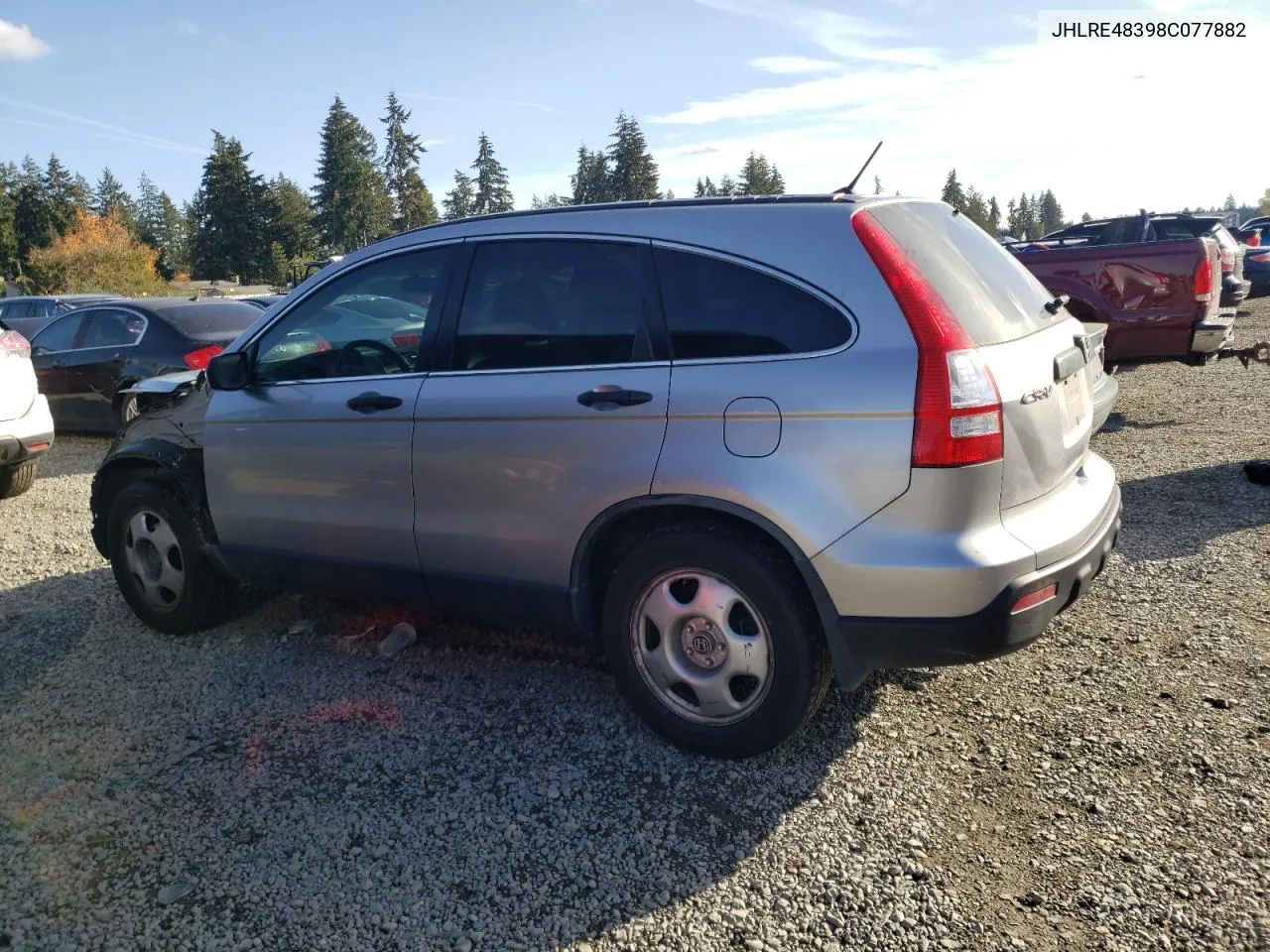 2008 Honda Cr-V Lx VIN: JHLRE48398C077882 Lot: 77663254