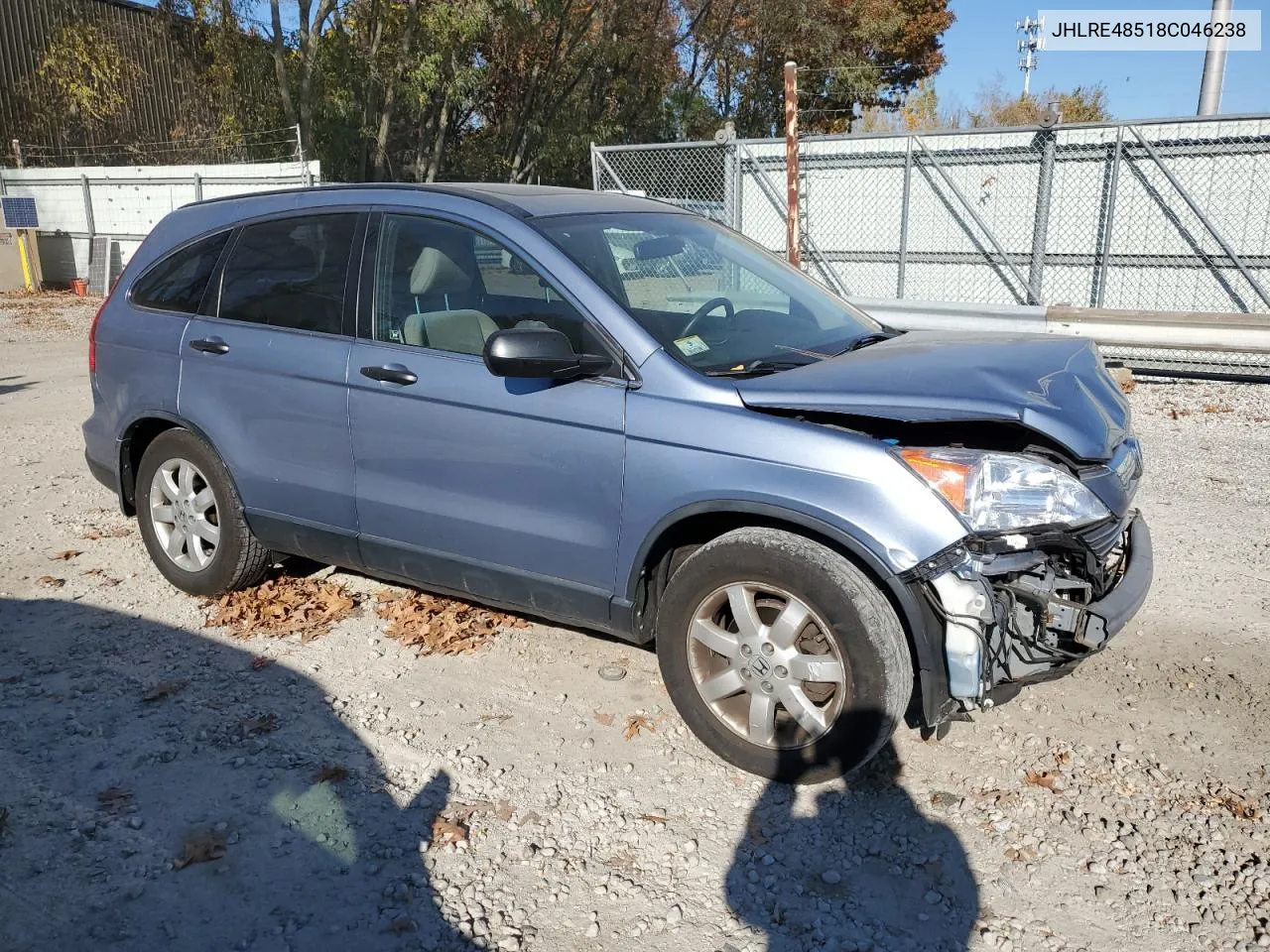 2008 Honda Cr-V Ex VIN: JHLRE48518C046238 Lot: 77796164