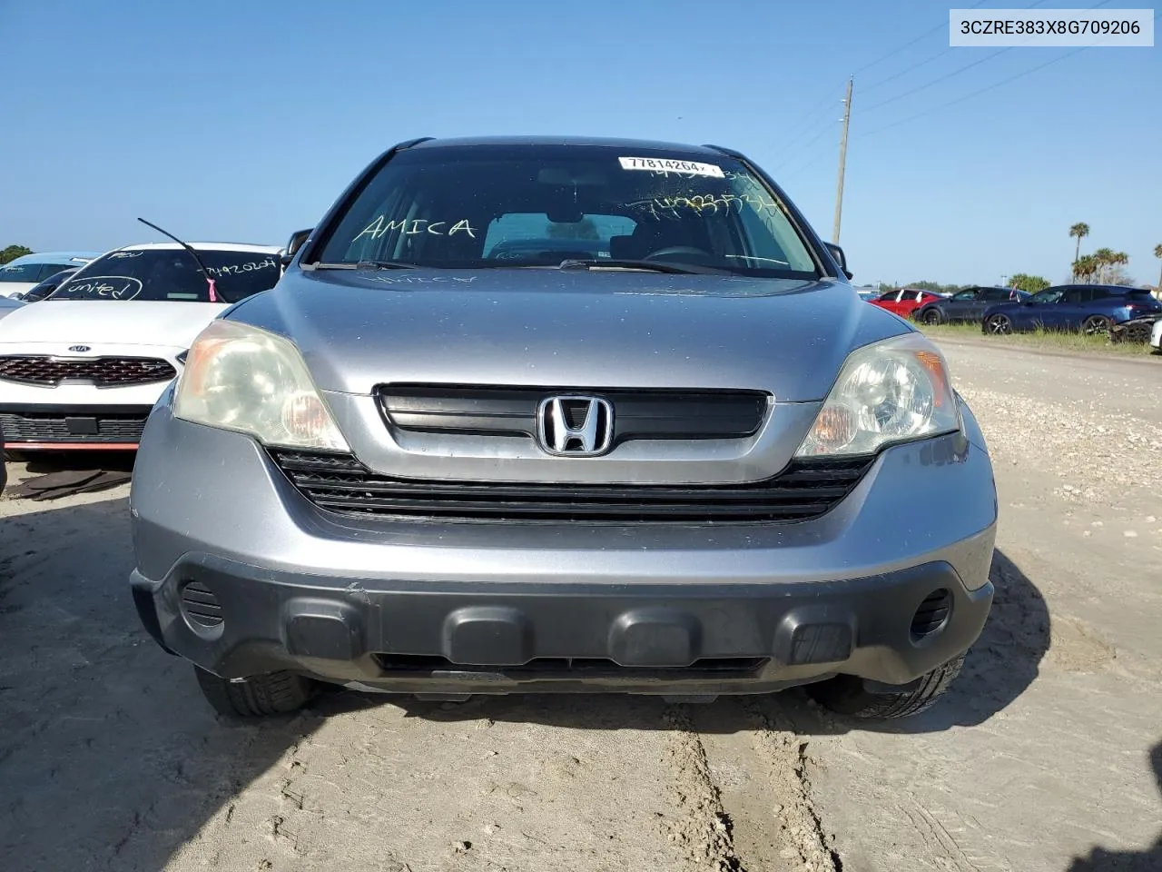 2008 Honda Cr-V Lx VIN: 3CZRE383X8G709206 Lot: 77814264