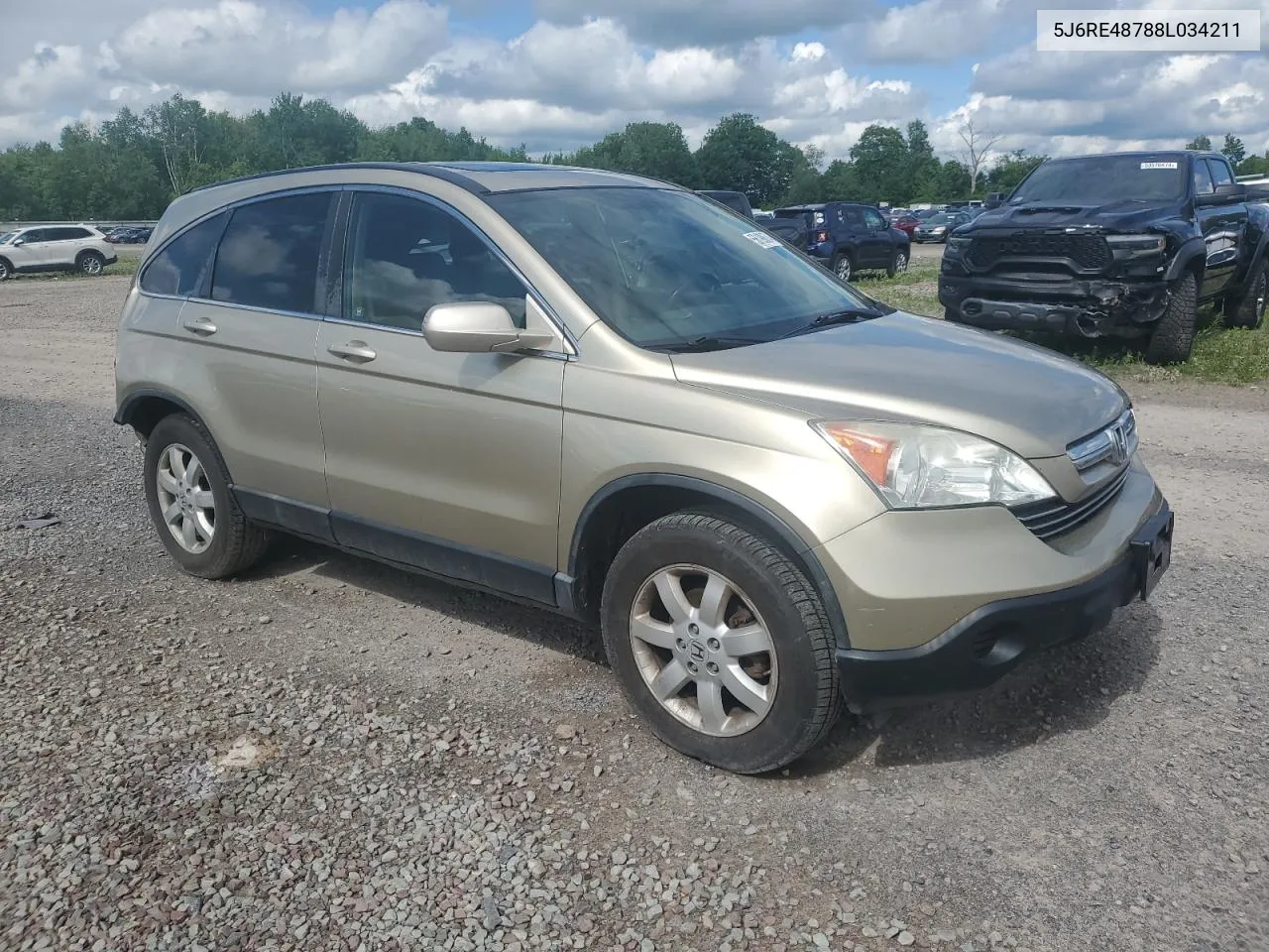 2008 Honda Cr-V Exl VIN: 5J6RE48788L034211 Lot: 77941224