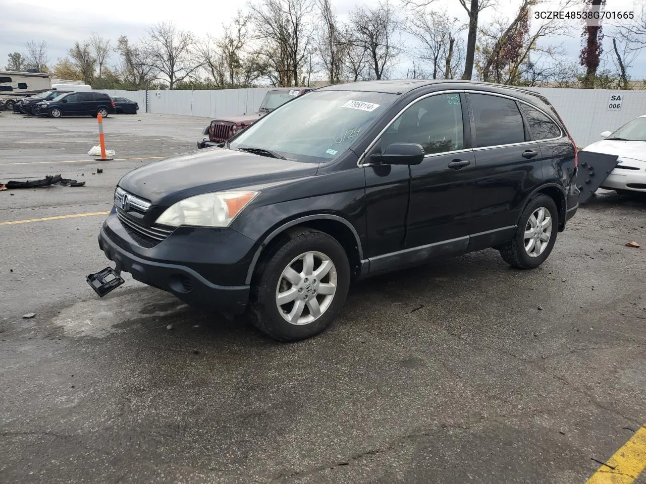 2008 Honda Cr-V Ex VIN: 3CZRE48538G701665 Lot: 77958114