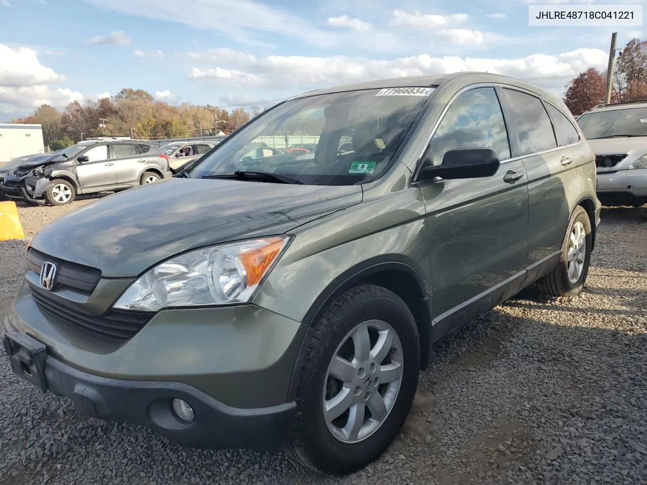 2008 Honda Cr-V Exl VIN: JHLRE48718C041221 Lot: 77966834