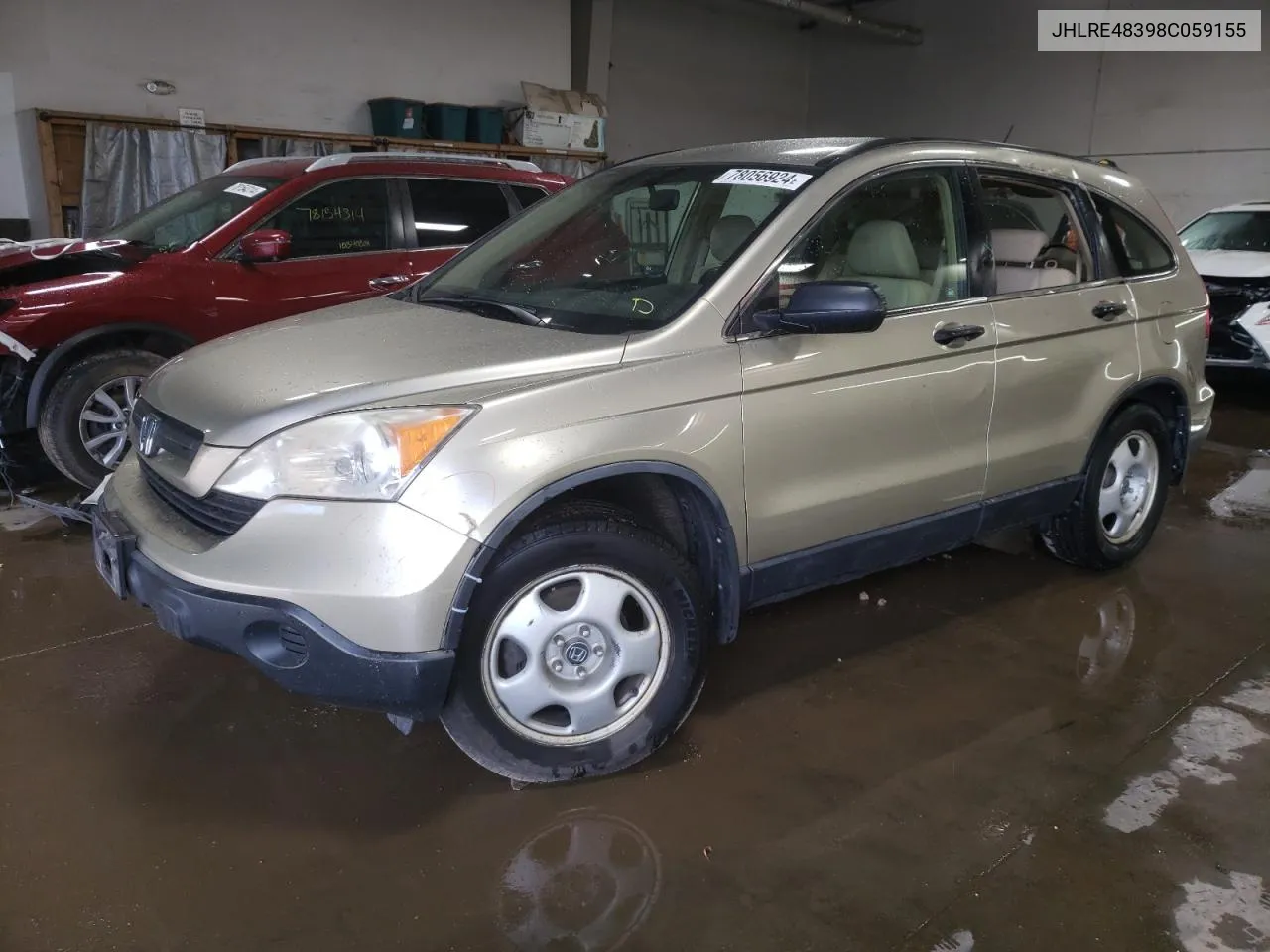 2008 Honda Cr-V Lx VIN: JHLRE48398C059155 Lot: 78056924