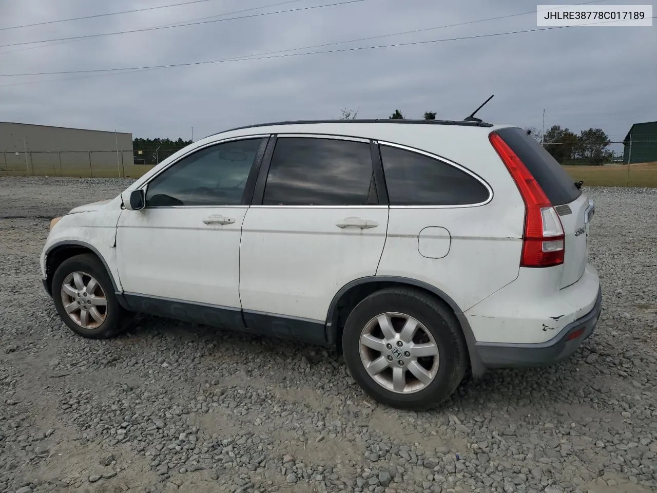 2008 Honda Cr-V Exl VIN: JHLRE38778C017189 Lot: 78131794