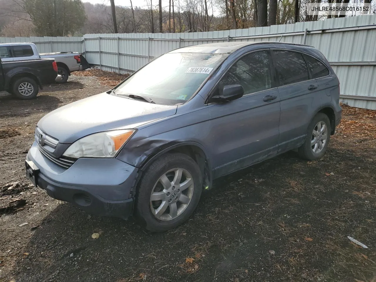 2008 Honda Cr-V Ex VIN: JHLRE48568C016152 Lot: 78387614